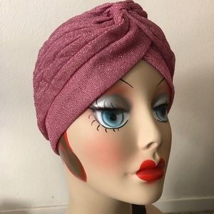 Sparkle Metallic Pink vintage retro pinup turban
